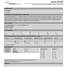 Электроды Avesta 253 MA 3.2x350mm  (EN ISO 3581-A: E 21 10 N R)_Bohler