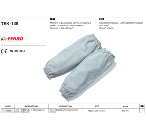 Нарукавники кожаные TEK-138_Ferro
