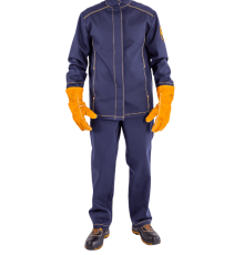 Костюм мужской защитный сварщика ВОЛАТ-У (куртка+брюки) пл. 450, 100%х/б, р-р 52-54/170-176 (РБ)