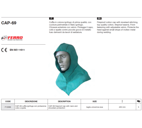 Подшлемник Ferro CAP-69 (хлопок+PROBAN) F12069