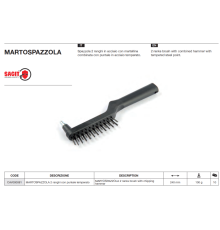 Щетка ручная двухрядная с молотком MARTOSPAZZOLA (в уп.-10шт.)_Sacit AZIA