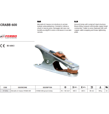 Зажим заземления 600A CRABB 600 (в уп. 25 шт)_FERRO AZIA