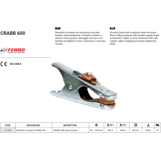 Зажим заземления FERRO AZIA SOLUT 600А CRABB 600 F11316