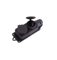 Розетка с заглушками 2Р+РЕ 1Х16А 220-240В (каучук) 106-0400-0102/102 AZIA