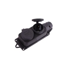 Розетка с заглушками 2Р+РЕ 1Х16А 220-240В (каучук) 106-0400-0102/102 AZIA
