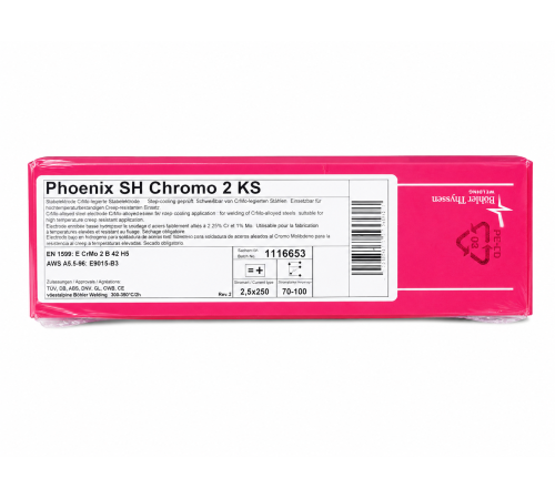 Электроды Phoenix SH Chromo 2 KS 2.5x250mm (3,2/12,8 кг) (E9015-B3 H4)_Bohler спец.сертификат