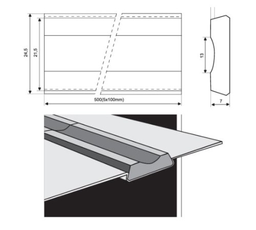 Керамическая подкладка PZ 1500/72 Grey,Tape,Concave_ESAB 2150072000 #