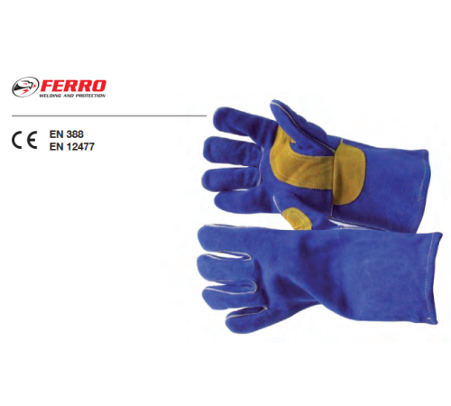 Краги спилковые усиленные WELDER KB (s10) (в уп. 12 шт)_FERRO AZIA