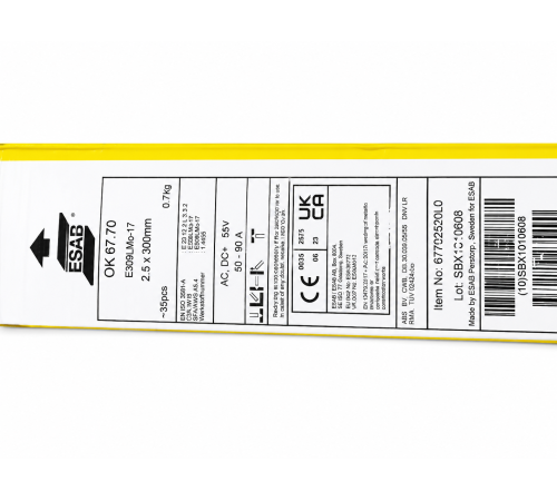 Электроды ESAB OK 67.70 2.5x300mm 1/4 VP (E309LMo-17) SOLUT|