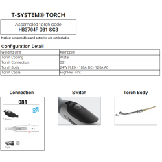 Горелка аргонодуговая T-SYSTEM 24WF HI-FLEX 4м