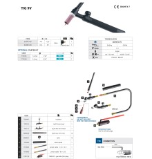Горелка аргонодуговая TIG 9V 4M TSKM25-2M_Trafimet AZIA
