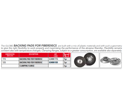 Оправка для фибровых кругов BACKING PAD SANDING DISC 125 _Globe