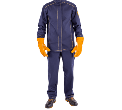Костюм мужской защитный сварщика ВОЛАТ-У (куртка+брюки) пл. 450, 100%х/б, р-р 48-50/170-176 (РБ)