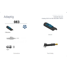 Горелка аргонодуговая Adaptig G26F 4m 083 (аналог TX225G)_Trafimet AZIA