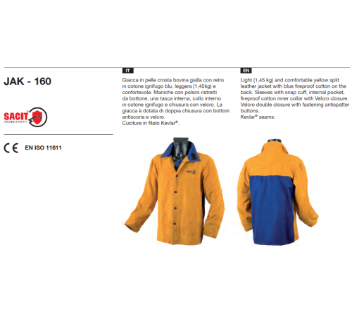 Куртка сварщика спилковая JAK-160 (XL)_SACIT AZIA