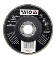 Круг шлифовальный YATO лепестковый/конический 125мм*22,2мм зерно 60