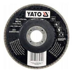 Круг шлифовальный YATO лепестковый/конический 125мм*22,2мм зерно 60