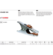 Зажим заземления 500A CRABB 500 (в уп. 25 шт)_FERRO AZIA