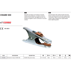 Зажим заземления 500A CRABB 500 (в уп. 25 шт)_FERRO AZIA