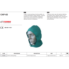 Подшлемник сварочный Ferro (хлопок+PROBAN) CAP-63 F12063