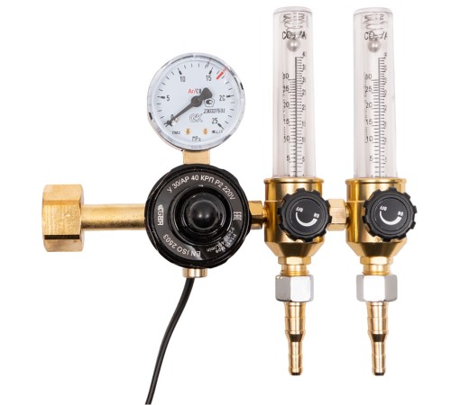 Регулятор KRASS расхода газа аргон-углекислота У-30/АР-40 КРП Р 220V с ротаметром и подогревателем 2133503PV
