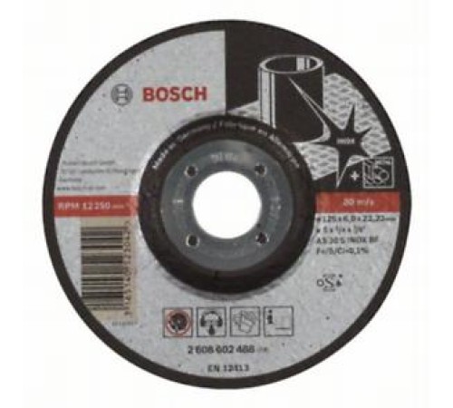 Круг обдирочный BOSCH AZIA Exper по нерж 125 x 6 mm выпуклый 2608602488