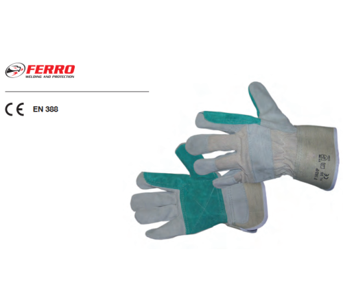 Перчатки рабочие спилковые UNIVERSAL s10 (в уп. 12 шт)_FERRO AZIA