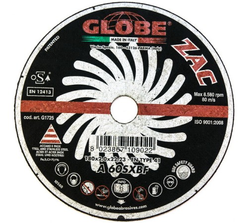 Отрезной диск Globe по стали 180x2.0x22.2 мм