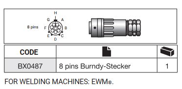 Разъем кабеля управления 8 PIN (для EWM)_Trafimet