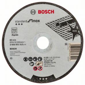 Круг отрезной нерж.Standard for Inox 150*1,6 mm, прямой, BOSCH_2608601513 AZIA