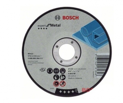 Круг отрезной по металлу. Standard по мет 125х2,5 mm, прямой.BOSCH_2608600394 AZIA